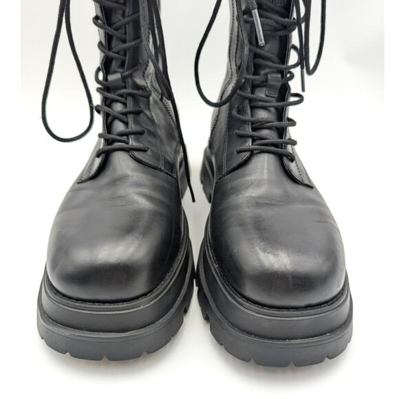 Ash Elton Platform Lug Sole Combat Boots Lace-Up Women's Black Size US9 EU40 - Picture 2 of 13